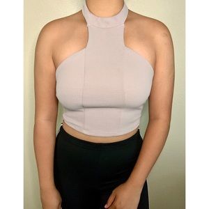 Charlotte Russe Light Pink Beige Crop Top size M